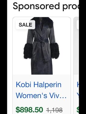 Kobi Halperin Black Shearling-Trim Wrap Trench Coat
